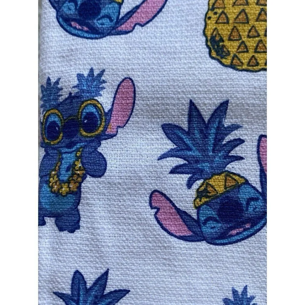 2 Pack Disney Stitch Hand Kitchen Towels‎ Pineapple Lei Hawaii 16 X 26” NEW